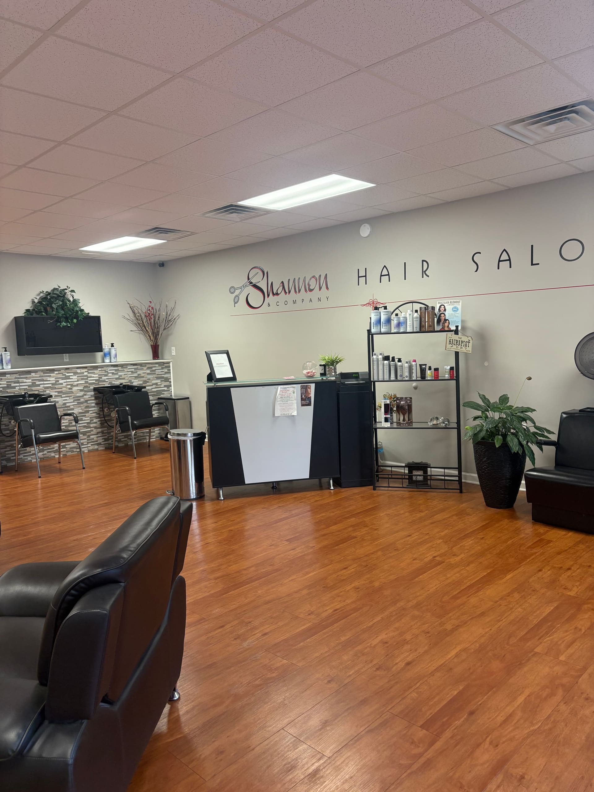 Reception area with the Shannon and Company logo